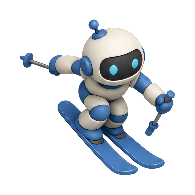 robot skiing downhill