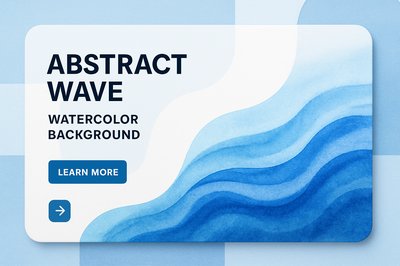 Modern Blue Abstract Wave Watercolor Design for Corporate Use