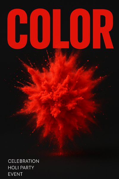 Vibrant Red Powder Burst for Holi Celebration