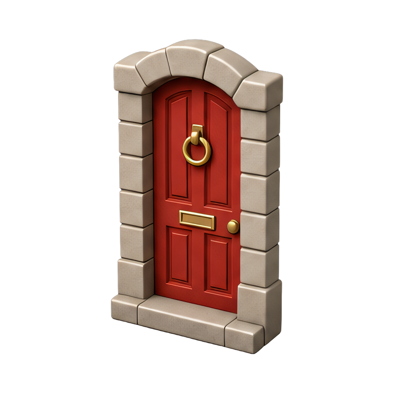charming red door entrance