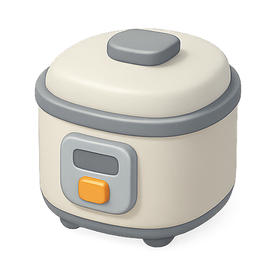 Stylized Rice Cooker Icon with Simple Design