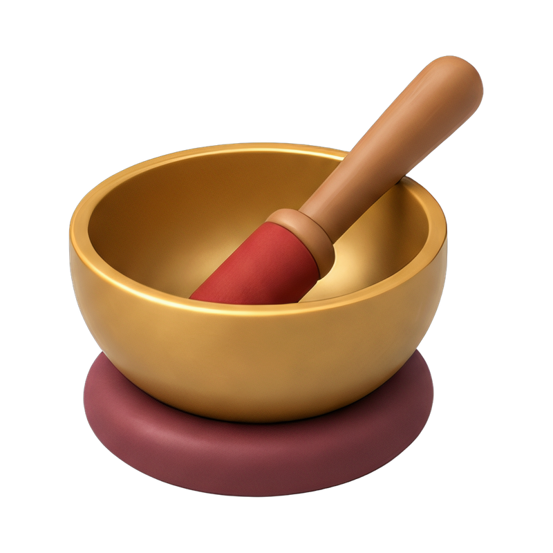 meditative singing bowl and mallet