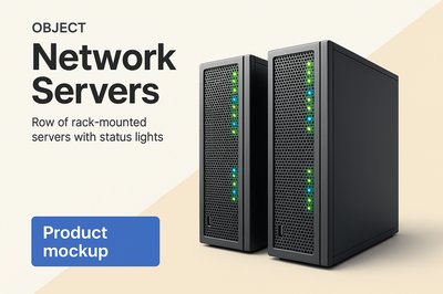 Sleek Modern Network Servers with LED Lights