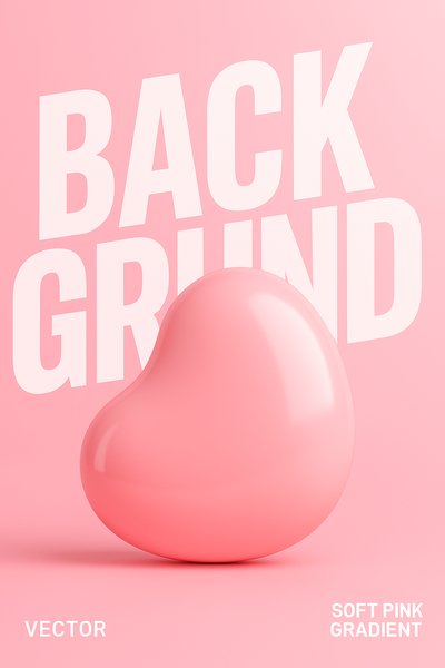 Vibrant Soft Pink Gradient Background with Glossy Object