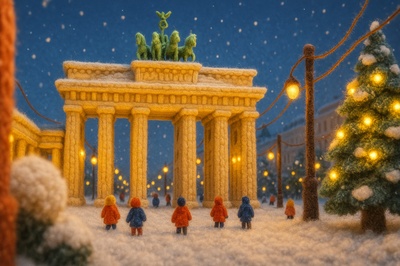 Winter Wonderland at Brandenburg Gate in Berlin