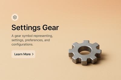 Zoomed-Out View of a Settings Gear in a Minimalist Design