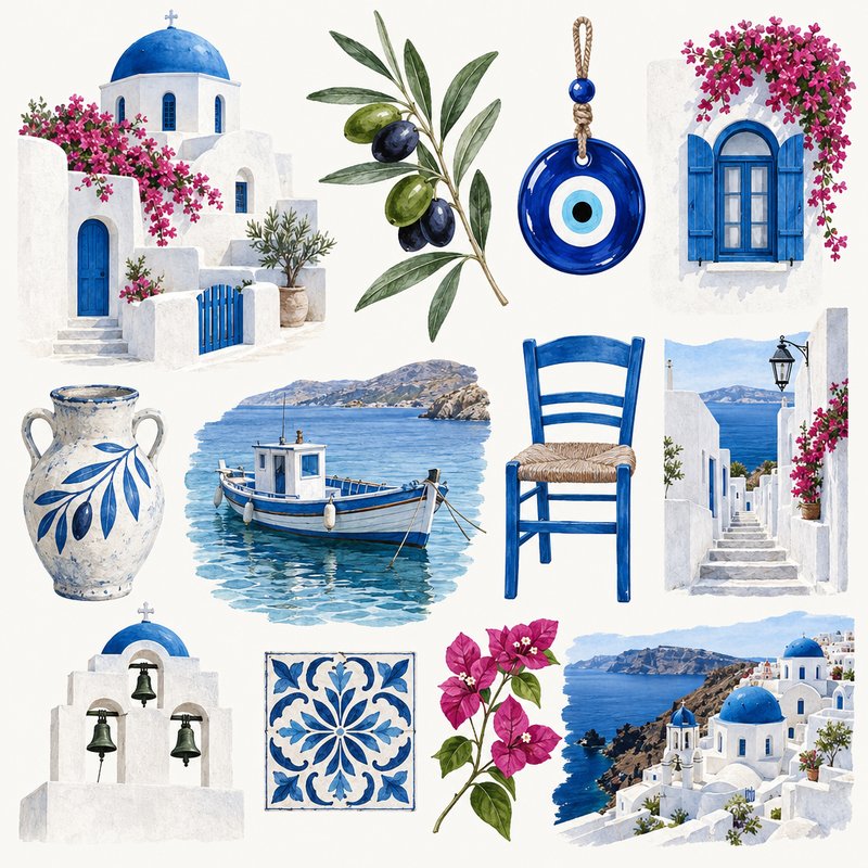 Greek island design elements
