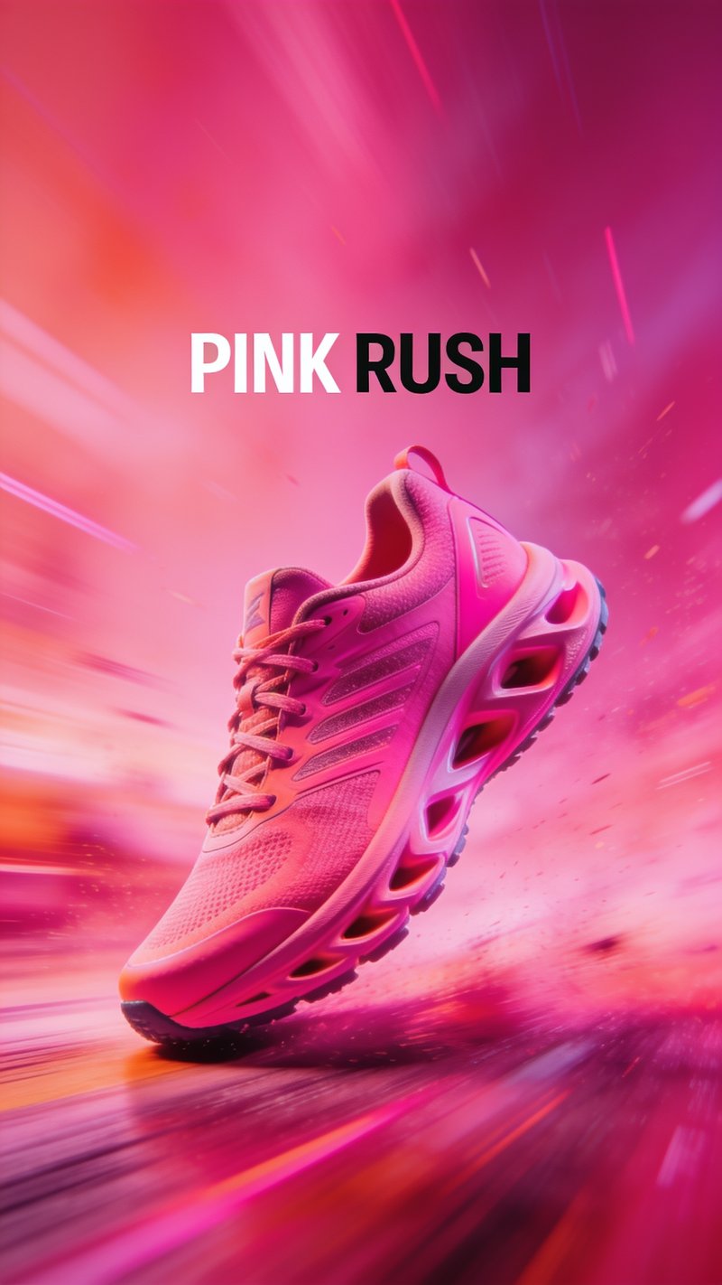 neon pink runner in action
