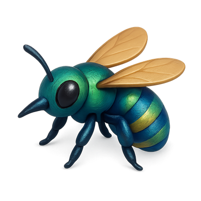 Colorful 3D Cartoon Bee Model