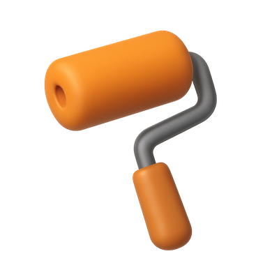 Stylish 3D Paint Roller Icon for Creative Projects