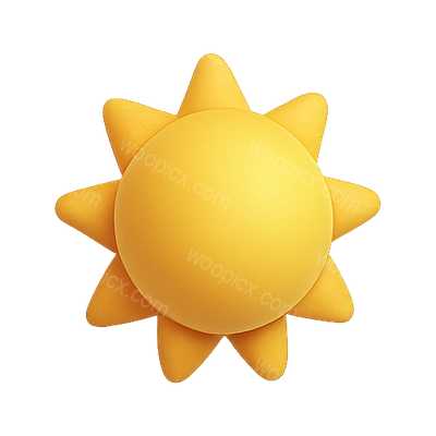 Stylized Yellow Sun Icon with Rays