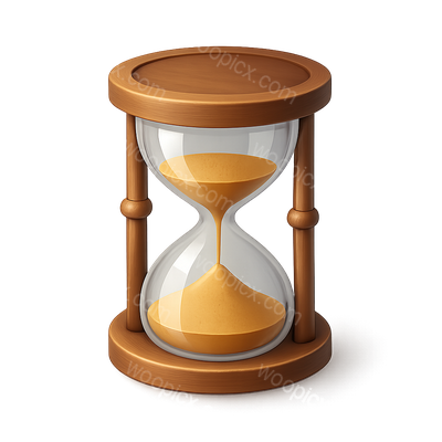 3D Hourglass Icon with Volumetric Design