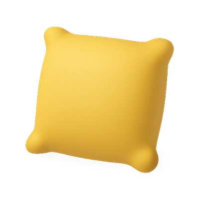 Stylish Yellow Decorative Pillow with Rounded Corners