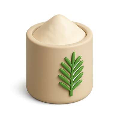 Stylized 3D Sago Palm Starch Icon Design