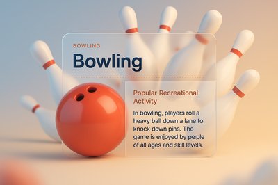 3D Illustration of Bowling with Transparent Overlay Design