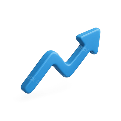 Stylized Blue Arrow Icon Representing Growth