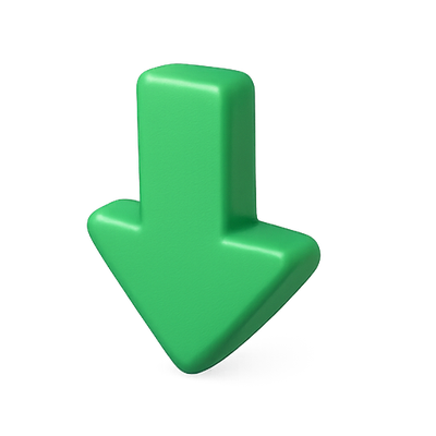 3D Green Downward Arrow Icon