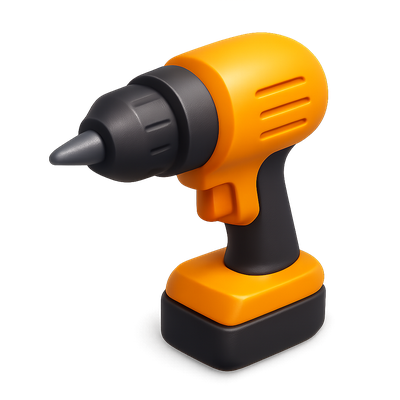 3D Icon of a Cordless Electric Drill in Isometric View