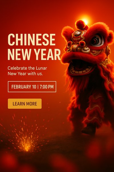 Vibrant Chinese New Year Celebration Announcement