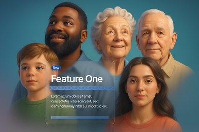 Generational Portraits in a Layered 3D Illustration