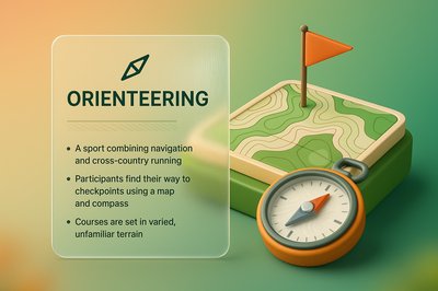 3D Illustration of Orienteering Concept with Stylish Overlay