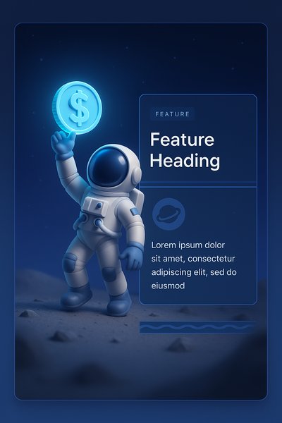 Astronaut Holding a Glowing Coin on the Moon