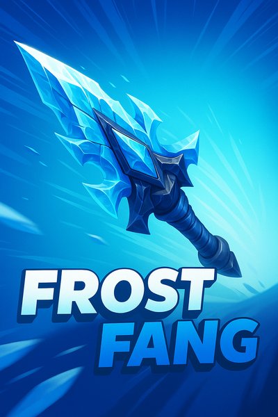 Dynamic Frost Fang Illustration with Bold Typography