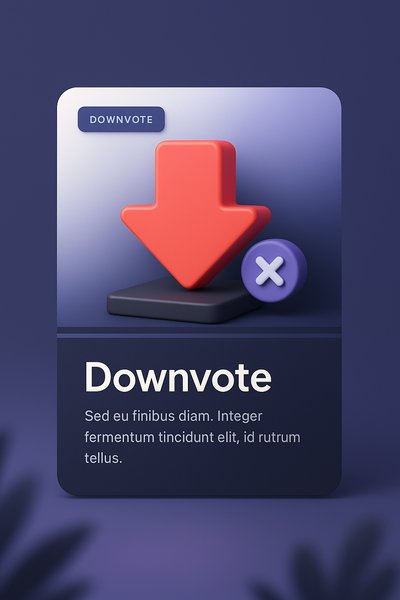 3D Illustration of a Downvote Button in Modern Design