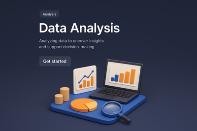 Detailed 3D Scene Depicting Data Analysis Process