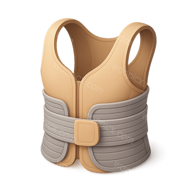Stylish 3D Back Brace Icon in Isometric View
