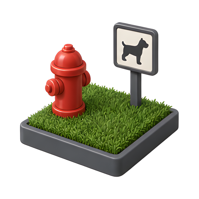 Pet relief area at airport