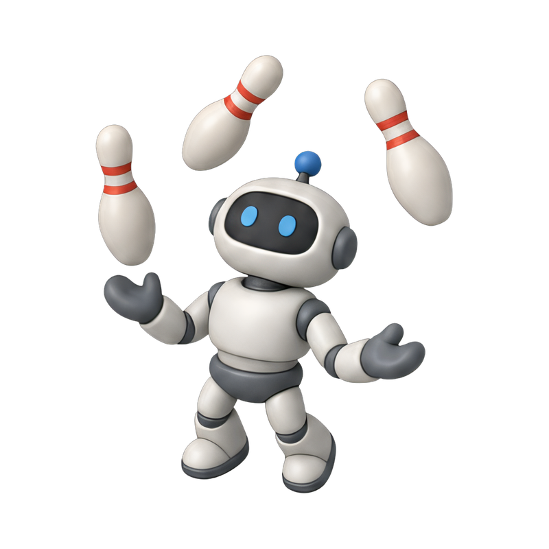 robot juggling bowling pins