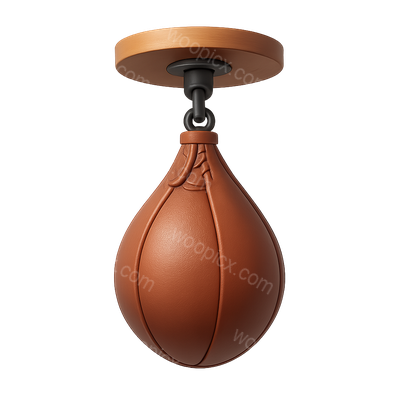 Realistic 3D Icon of a Boxing Bag with Wooden Ceiling Fixture