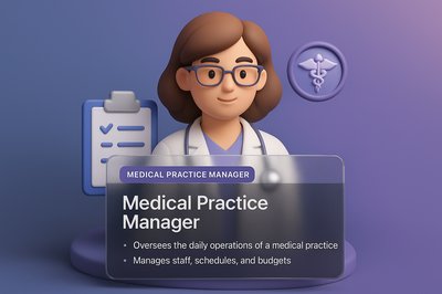 3D Illustration of a Medical Practice Manager in Modern Design
