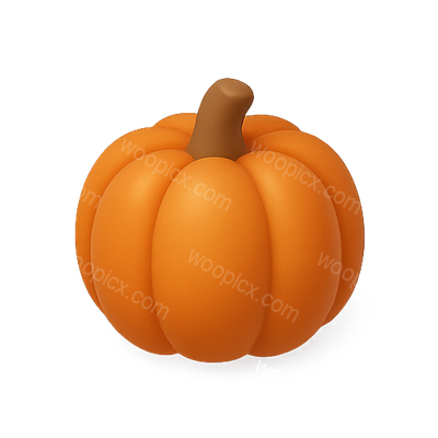 3D Rendered Cartoon Pumpkin with Smooth Texture