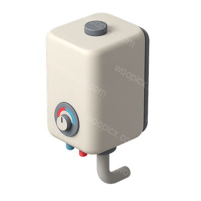 Stylized 3D Icon of a Boiler with Isometric View