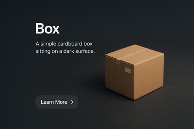 Detailed 3D Scene of a Simple Cardboard Box on Dark Surface