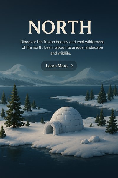 Aerial View of a Serene Northern Landscape with Igloo
