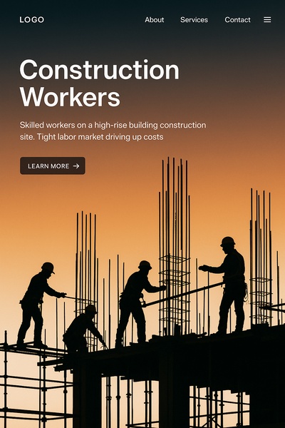 Silhouette of Construction Workers on a High Rise Building