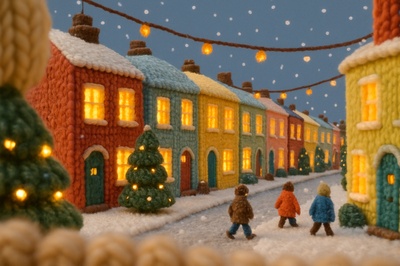 Charming Winter Scene in Notting Hill, London
