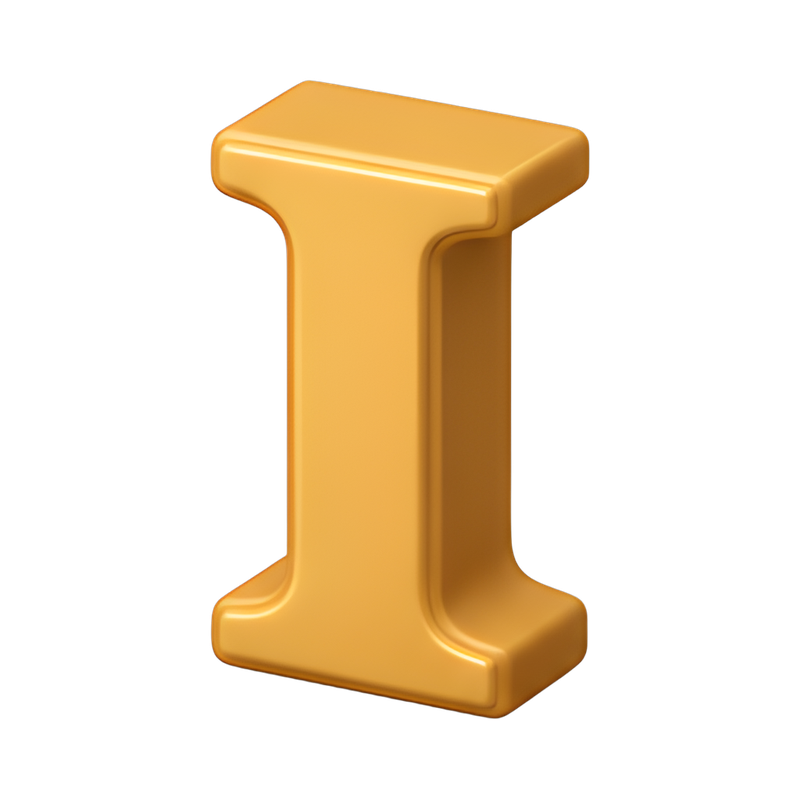Elegant serif letter I