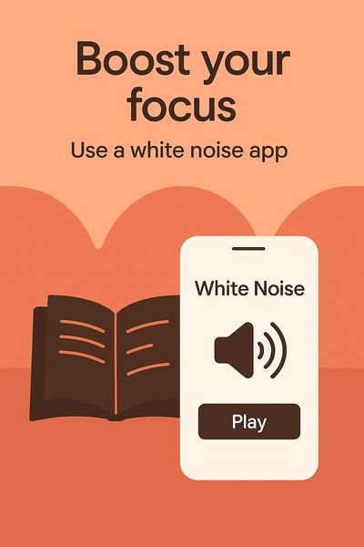 Promotional Graphic for White Noise App to Enhance Focus