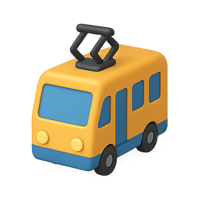 Colorful Toy Bus with Detailed Design