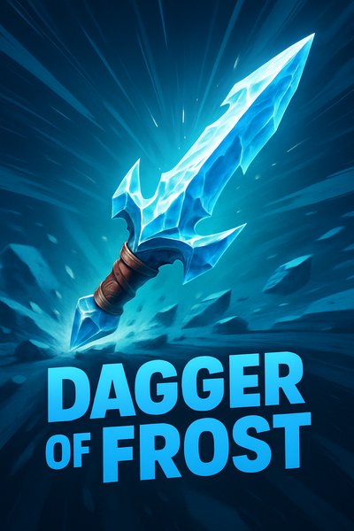 Dynamic Frost Dagger Illustration with Engaging Design Elements