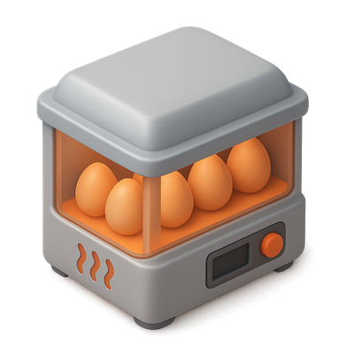 3D Egg Steamer Icon for Kitchen Use