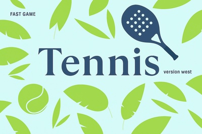 Bright Tennis Game Theme with Leaves and Racket Design