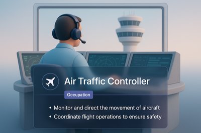Air Traffic Controller in a Modern Control Tower Setting