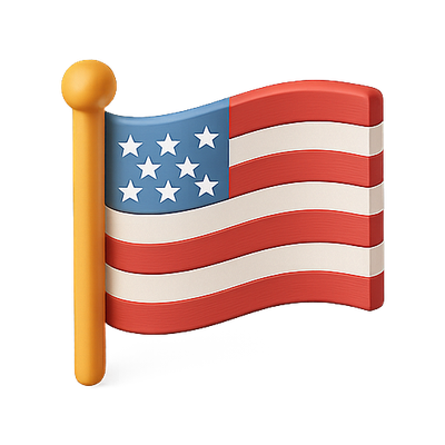 3D Representation of the United States Flag Emoji