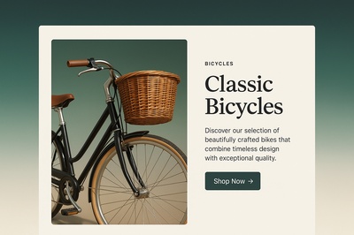 Stylish Web Design Featuring Classic Bicycles