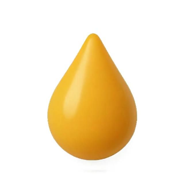 Yellow Liquid Droplets on a White Background